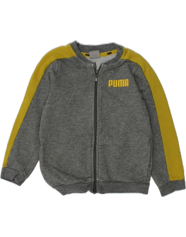 men's slim-fit jackets for work -PUMA Boys Tracksuit Top Jacket 2-3 Years Grey Colourblock Cotton