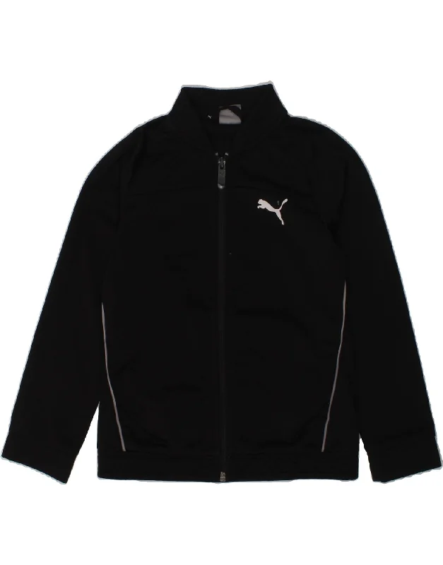 men's bomber jackets -PUMA Boys Tracksuit Top Jacket 5-6 Years Black Polyester