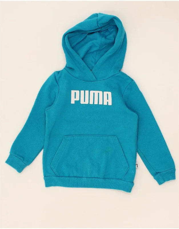 men's fleece-lined hoodies -PUMA Girls Graphic Hoodie Jumper 3-4 Years Blue