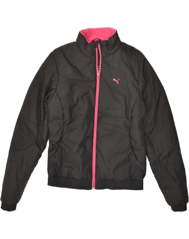 men's performance jackets -PUMA Girls Padded Jacket 15-16 Years Black Polyester