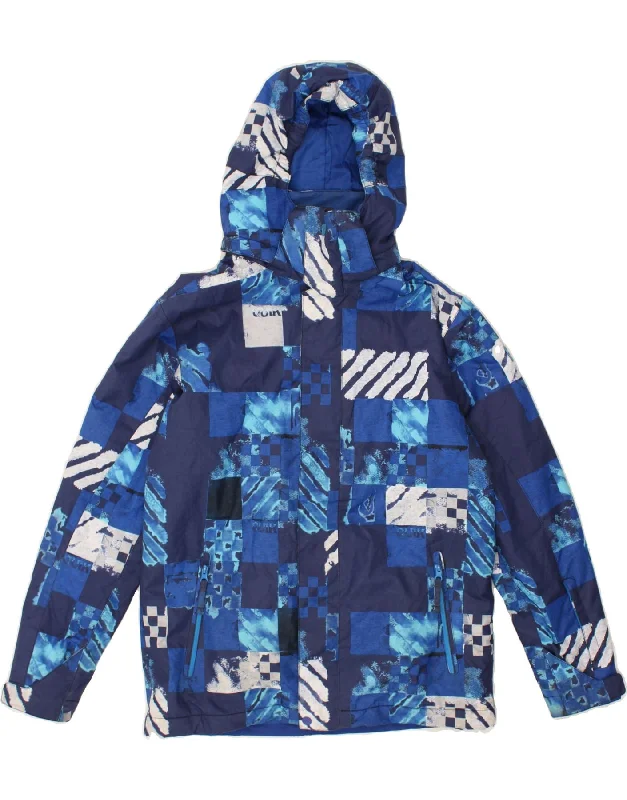 men's stylish black jackets -QUIKSILVER Boys Regular Fit Hooded Windbreaker Jacket 15-16 Years Blue