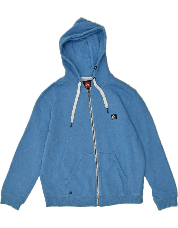 men's warm sweaters for winter -QUIKSILVER Boys Zip Hoodie Sweater 13-14 Years Blue Cotton