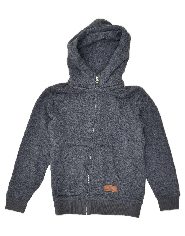 men's v-neck sweaters -QUIKSILVER Boys Zip Hoodie Sweater 9-10 Years Small  Navy Blue Flecked