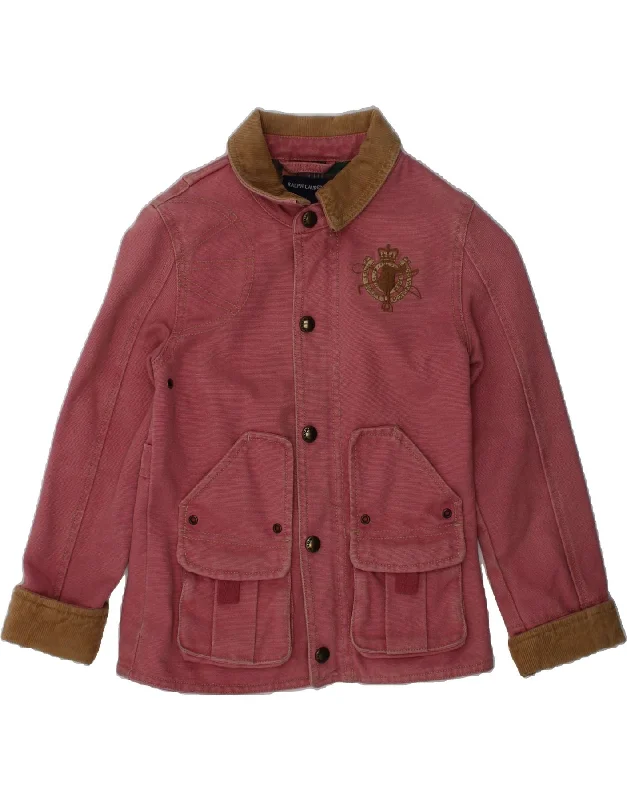 men's trench jackets for winter -RALPH LAUREN Boys Utility Jacket 5-6 Years Pink Cotton