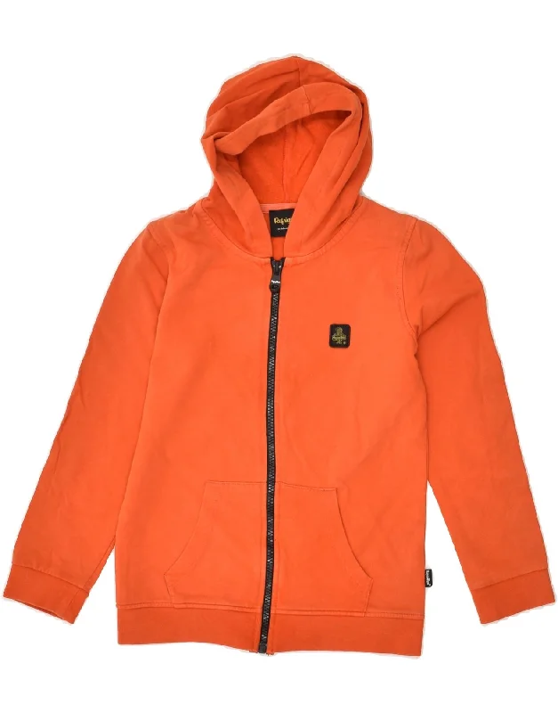 men's thick wool sweaters -REFRIGIWEAR Girls Zip Hoodie Sweater 7-8 Years Orange Cotton