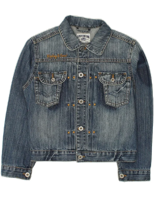 men's military jackets -REPLAY Boys Denim Jacket 7-8 Years XS Blue