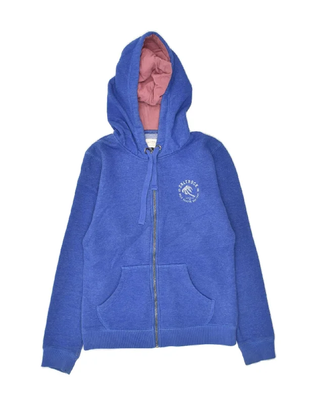 men's warm knitwear sweaters -SALTROCK Boys Zip Hoodie Sweater 9-10 Years Blue Polyester