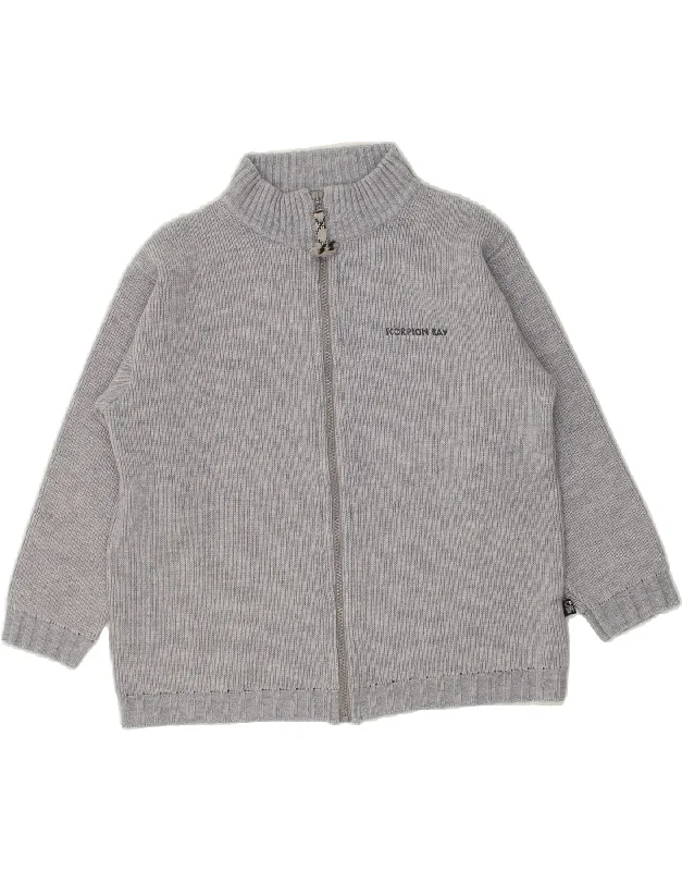 men's versatile sweaters -SCORPION BAY Boys Graphic Cardigan Sweater 10-11 Years Grey Acrylic