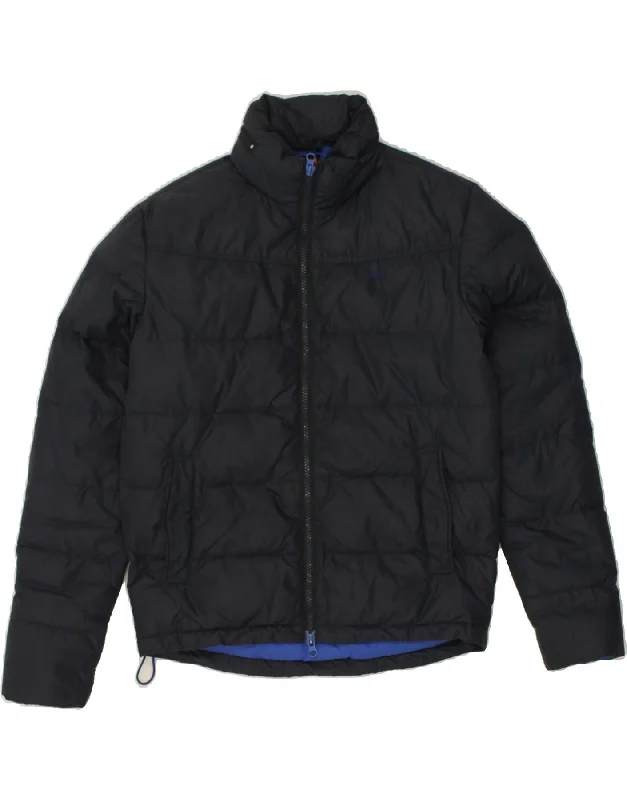 men's stylish leather bomber jackets -SUN68 Boys Hooded Padded Jacket 11-12 Years Navy Blue Polyamide