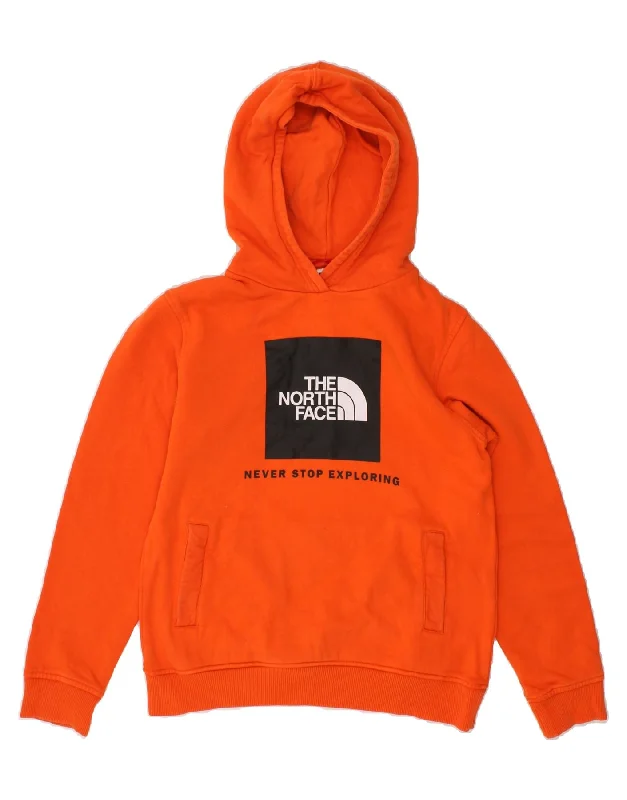 men's athletic hoodie jackets -THE NORTH FACE Boys Graphic Hoodie Jumper 11-12 Years Large Orange