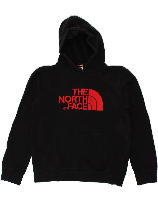 men's thick hoodies for winter -THE NORTH FACE Boys Graphic Hoodie Jumper 14-15 Years XL Black Cotton