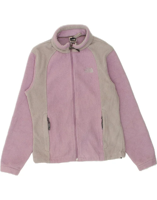 men's work jackets -THE NORTH FACE Girls Fleece Jacket 14-15 Years Medium  Purple Colourblock