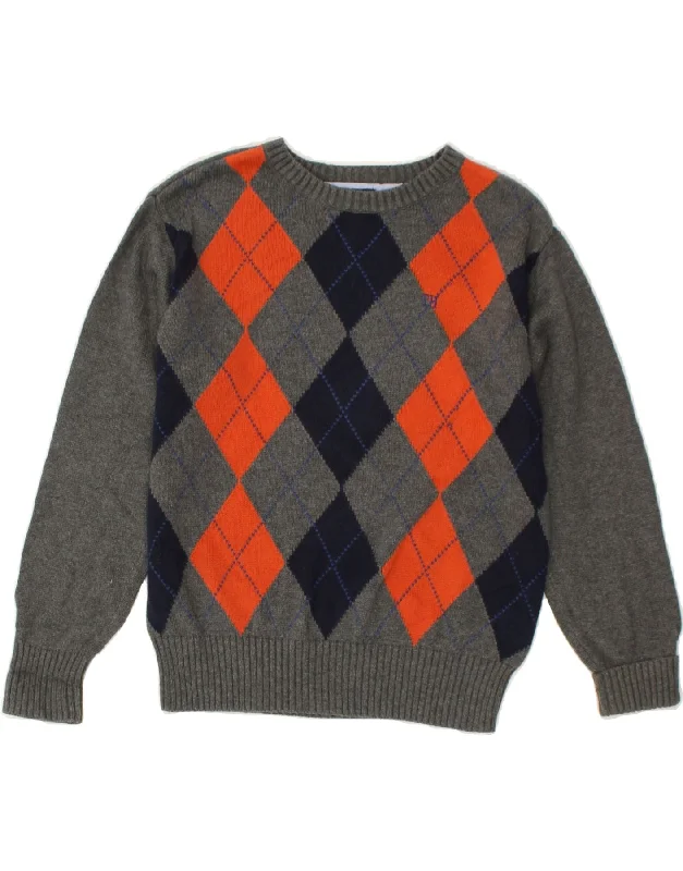 men's wool sweaters -TOMMY HILFIGER Boys Boat Neck Jumper Sweater 6-7 Years Small  Grey