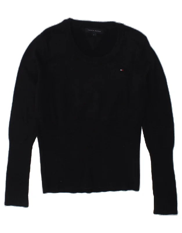 men's pullover sweaters -TOMMY HILFIGER Girls Crew Neck Jumper Sweater 7-8 Years Navy Blue Cotton