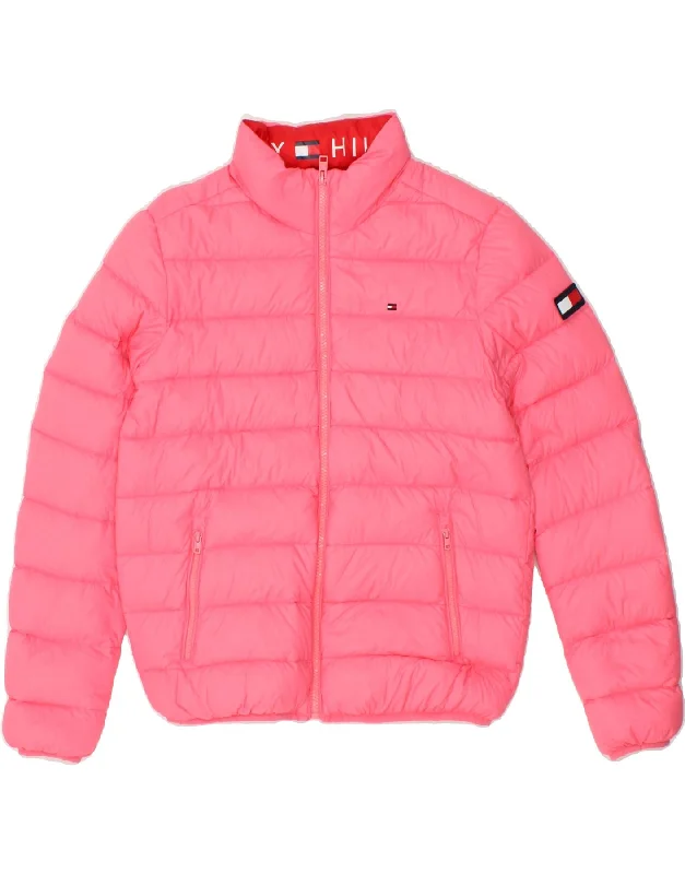 men's weather-resistant jackets -TOMMY HILFIGER Girls Padded Jacket 13-14 Years Pink Polyamide