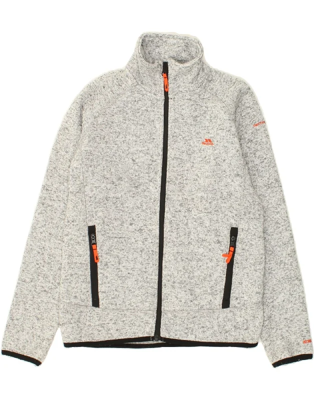 men's winter jackets -TRESPASS Boys Tracksuit Top Jacket 11-12 Years Grey Flecked Polyester