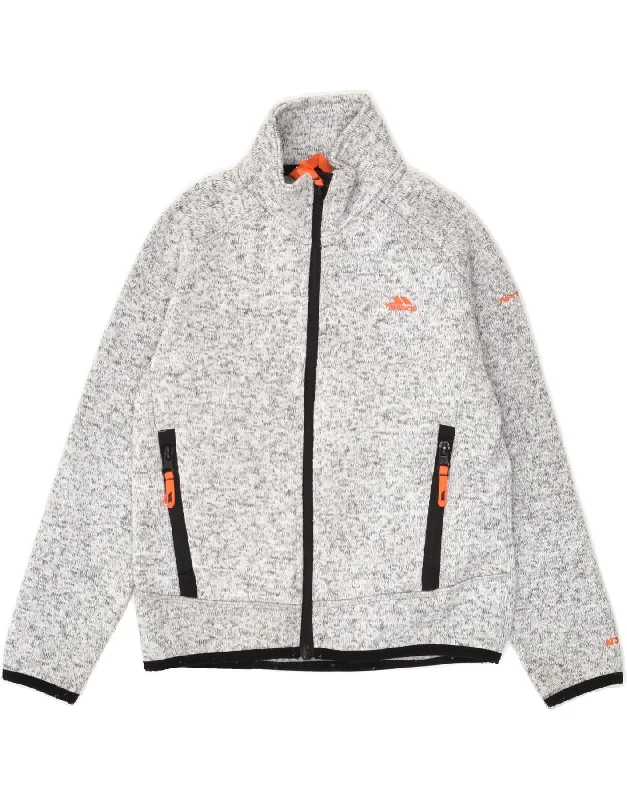 men's sports jackets -TRESPASS Boys Tracksuit Top Jacket 5-6 Years Grey Flecked Polyester