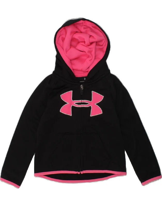 men's luxury knit sweaters -UNDER ARMOUR Baby Girls Graphic Zip Hoodie Sweater 18-24 Months Black