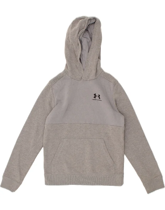 men's graphic sweatshirts with hoods -UNDER ARMOUR Boys Cold Gear Hoodie Jumper 11-12 Years Grey