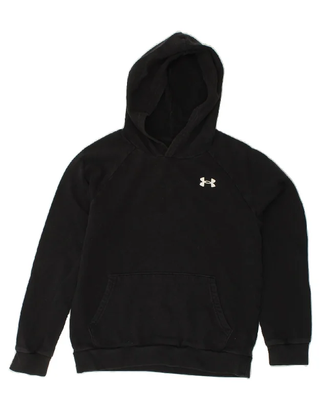 men's hoodies with logos -UNDER ARMOUR Boys Hoodie Jumper 11-12 Years Large  Black Cotton