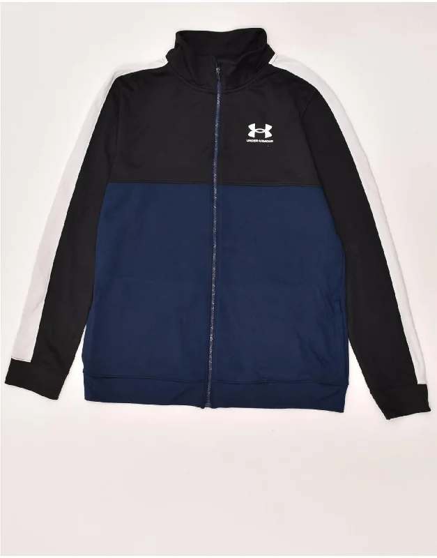 men's winter jackets -UNDER ARMOUR Boys Tracksuit Top Jacket 15-16 Years XL Navy Blue