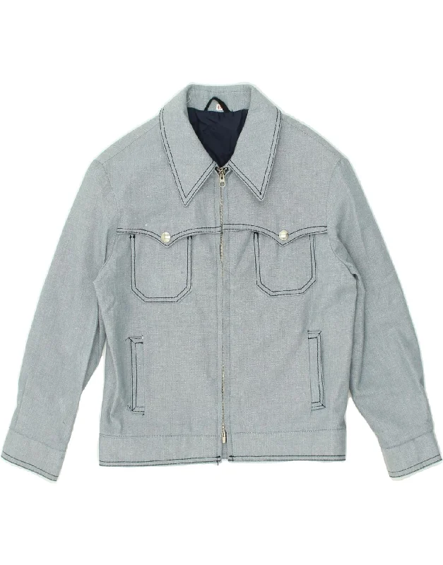 men's tailored jackets -VINTAGE Boys Bomber Jacket 9-10 Years Blue