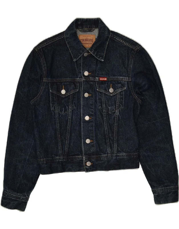 men's fashionable winter jackets -VINTAGE Boys Denim Jacket 10-11 Years Medium Navy Blue Cotton