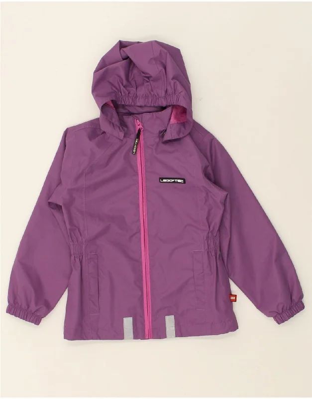 men's windbreaker jackets -VINTAGE Girls Hooded Rain Jacket 3-4 Years Purple Polyester