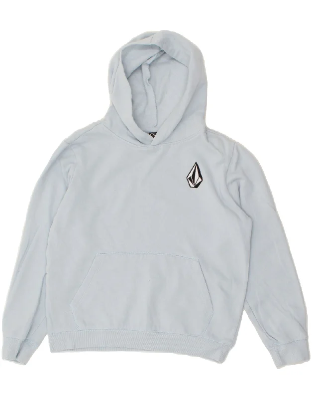 men's fleece hoodies -VOLCOM Boys Hoodie Jumper 13-14 Years Large  Blue Cotton