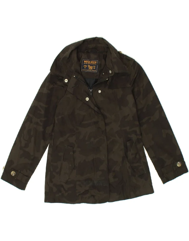 men's formal jackets -WOOLRICH Girls Military Jacket 7-8 Years Grey Camouflage