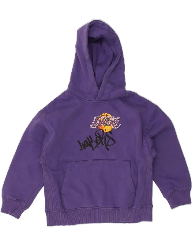 men's high-quality hoodies -ZARA Boys Los Angeles Lakers Graphic Hoodie Jumper 6-7 Years Purple Cotton