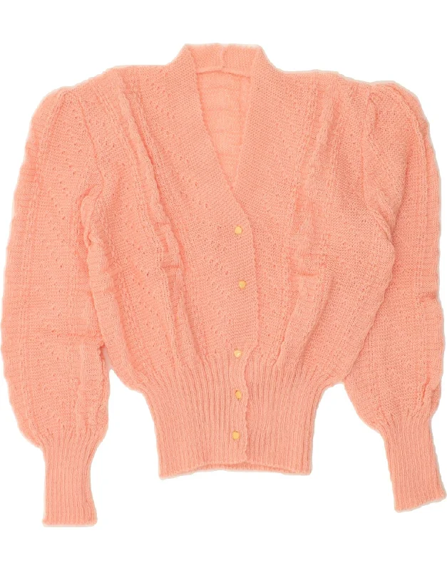 men's knitted turtleneck sweaters -VINTAGE Girls Cardigan Sweater 14-15 Years Pink